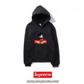 supreme hoodie man women sweatshirt pas cher mickey mouse mm32-black